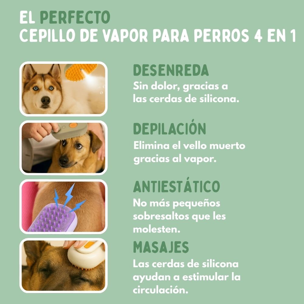 Veluna Steam Brush para Perros