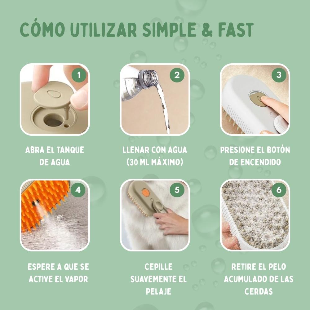 Veluna Steam Brush para Perros