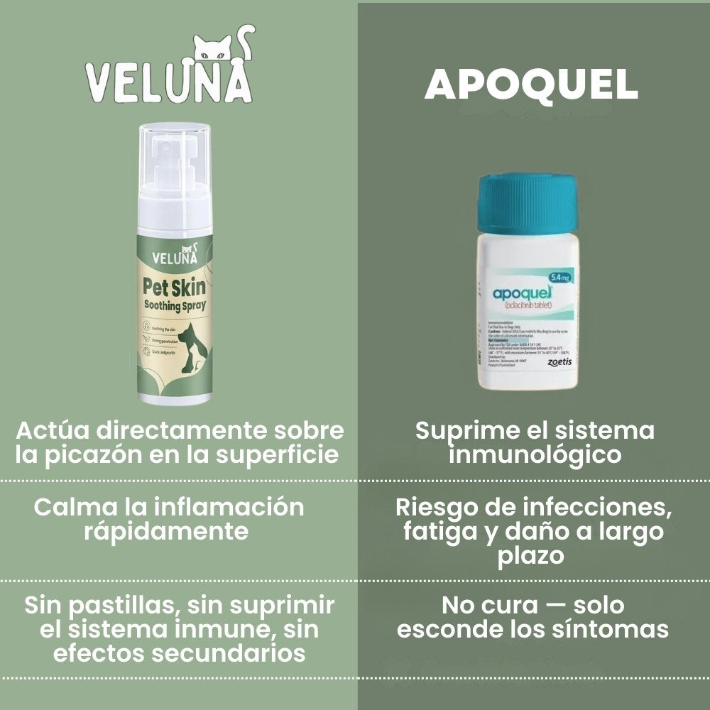 Veluna Spray Aliviador de Piel Avalado por Veterinario para Perros